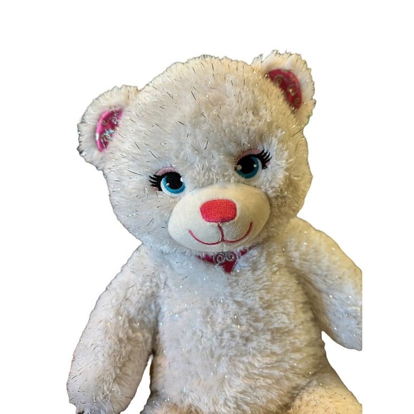Build a Bear White Sparkly Pawrincess Teddy 17in. Stuffed Princess Toy Animal - Picture 5 of 8